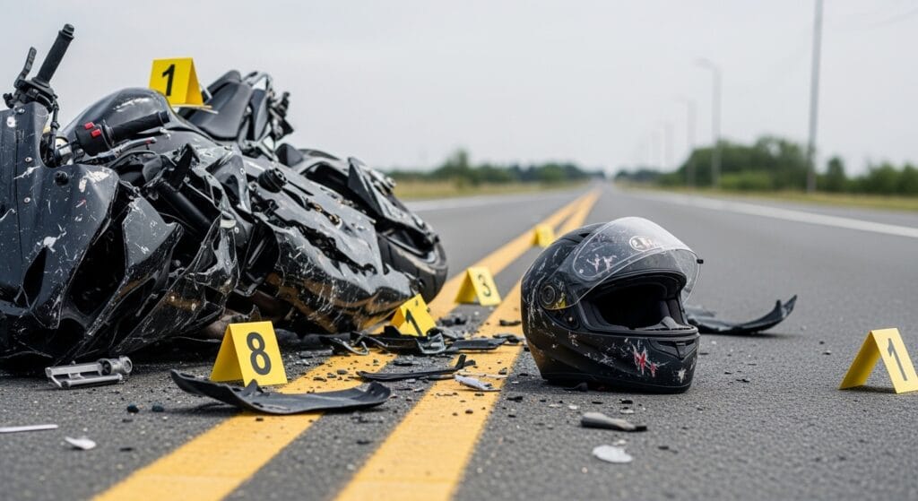 Evidence after California motorcycle blind spot accident