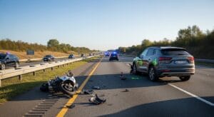 Motorcycle crash caused by a driver changing lanes despite blind-spot detection technology