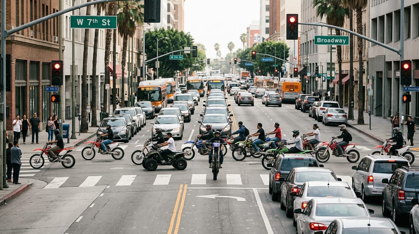 Motorcycle Street Takeover Accidents in California: Liability After Dirt Bike, ATV, and Group Ride Crashes